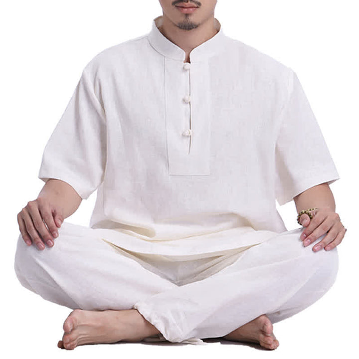 Buddha Stonesスピリチュアル 禅 瞑想 祈り 練習 コットン リネン 衣類 メンズ セット - ベージュ - US/UK/AU44、 EU54 (3XL) - image 0