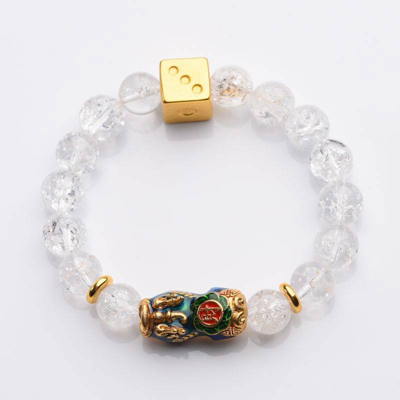 Buddha Stones色が変わるPiXiuホワイトクリスタルダイス開運財運ブレスレット