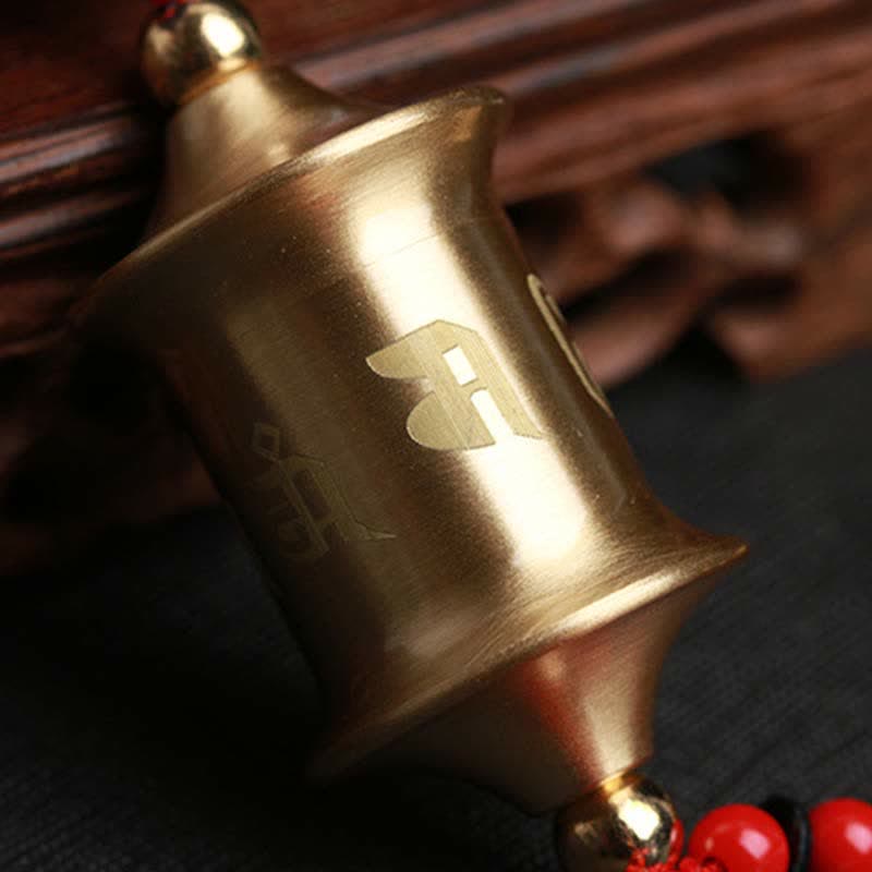 チベットのBuddha Stones、Om Mani Padme Humの祈りの車、九宮八卦の銅車吊り下げ装飾