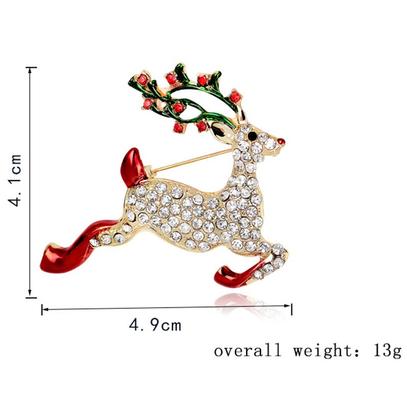 クリスマス マルチカラー ラインストーン クリスタル ブローチピン