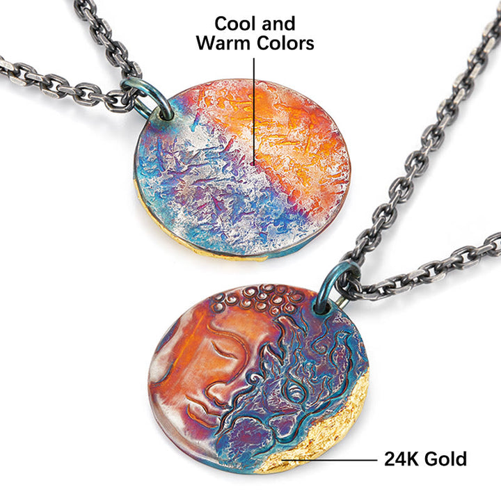 Buddha Stones999スターリングシルバー 24Kゴールド 半悪魔 半仏 慈悲のネックレスペンダント - image 6