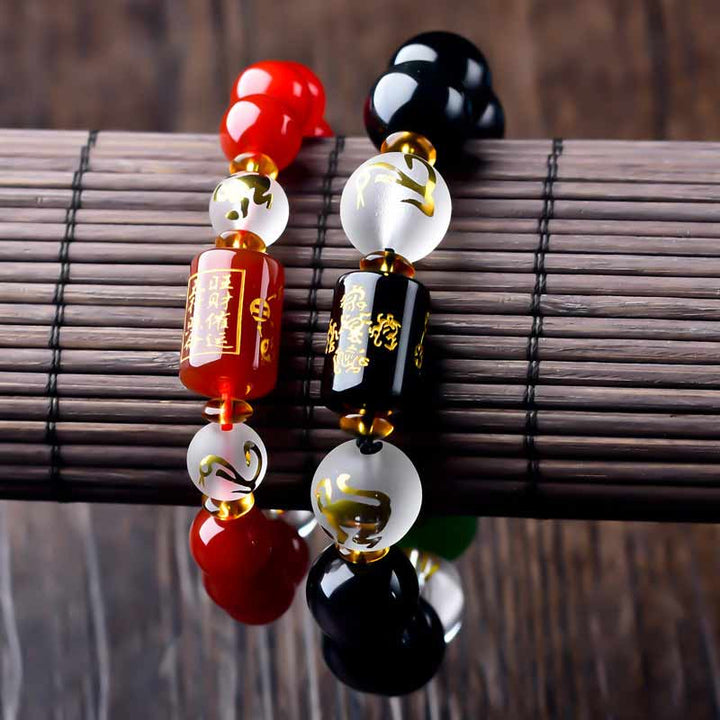 Buddha Stones 黒曜石 十二支 財運 金運 開運 守護 メンズ レディース ブレスレット