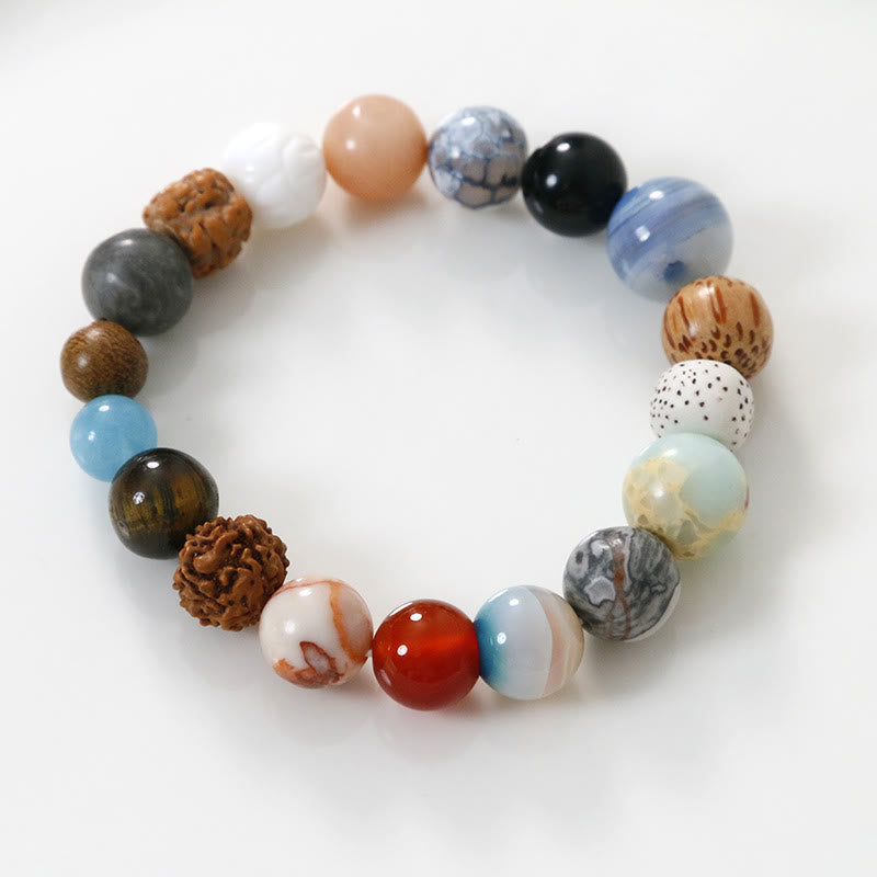 Buddha Stones天然菩提樹の水晶石 瑪瑙 悪霊除けブレスレット