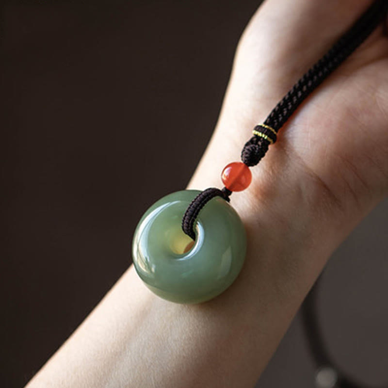 Buddha Stones天然丸玉平和のお守りチャーム蓮の豊かさ ストリングネックレスペンダント - image 11