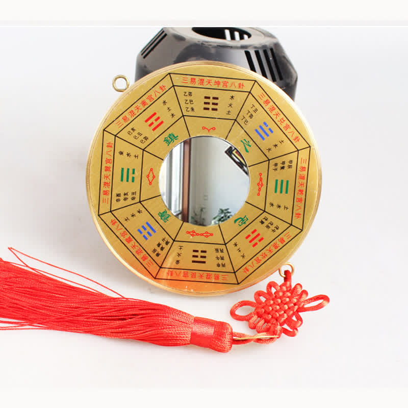 風水八卦図 銅貨 中国結び バランスエネルギーマップ - 12cm - 九宮八卦図 - 凹面鏡 - image 8