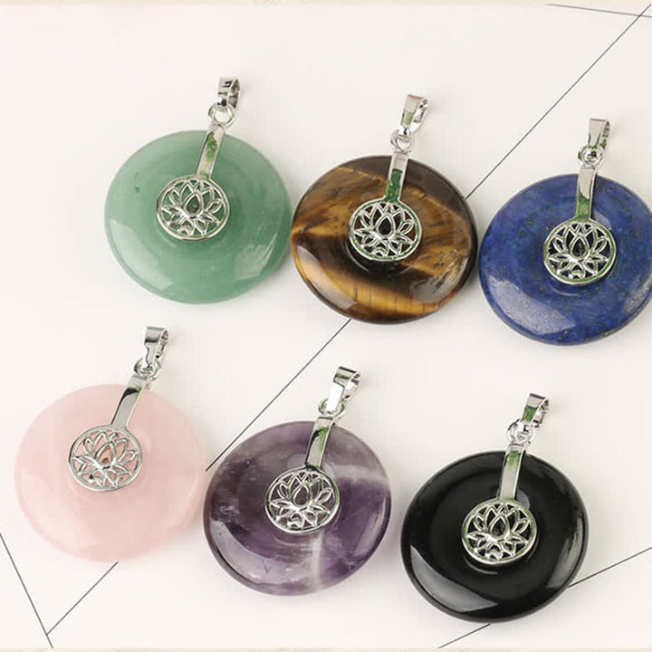 Buddha Stones各種クリスタルアメジストピンククリスタルロータスヒーリングネックレスペンダント - image 4