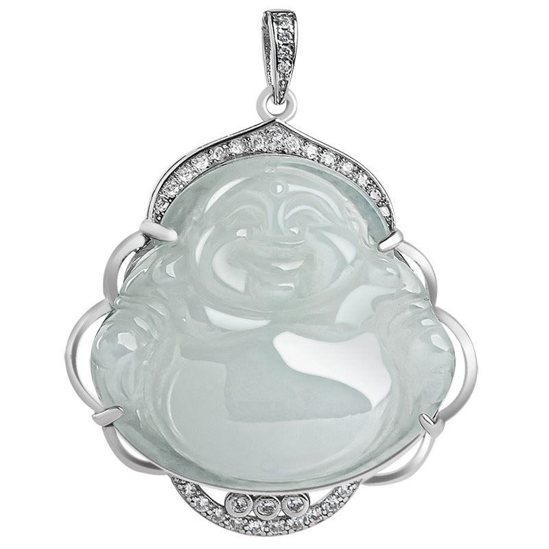 Buddha Stones925スターリングシルバー 笑う仏陀 天然翡翠 豊穣のネックレスペンダント - image 8