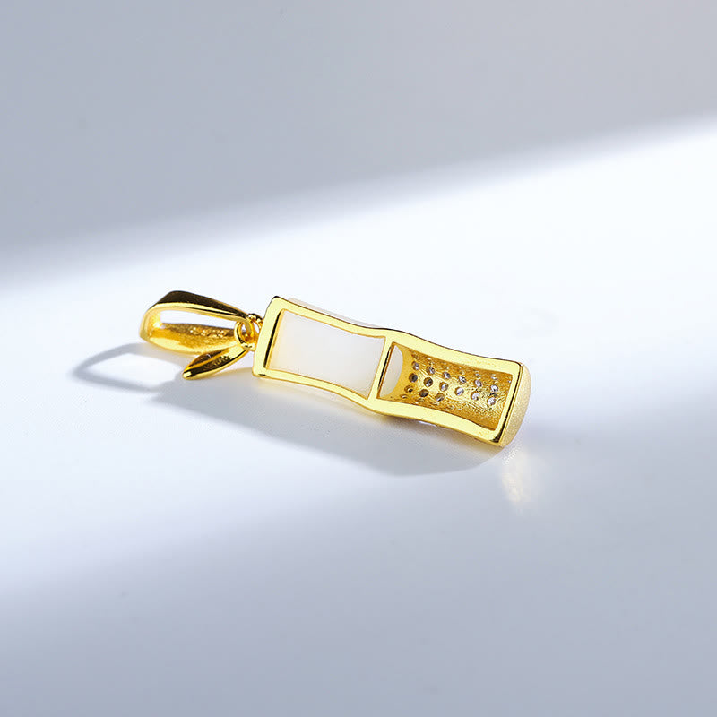 Buddha Stones925 スターリングシルバー 和田白翡翠 竹 幸福のネックレスペンダント
