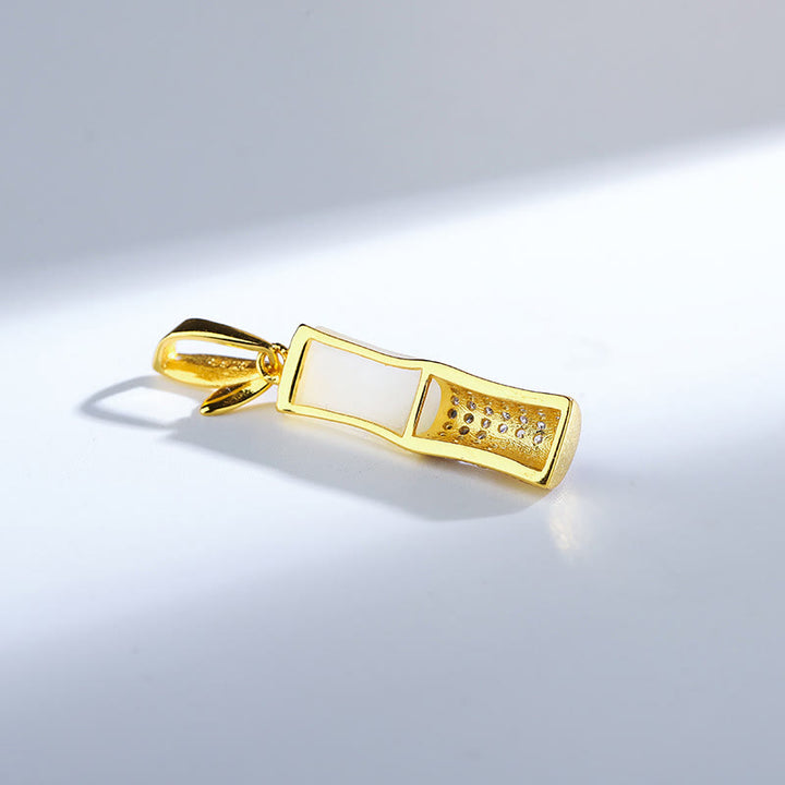Buddha Stones925 スターリングシルバー 和田白翡翠 竹 幸福のネックレスペンダント