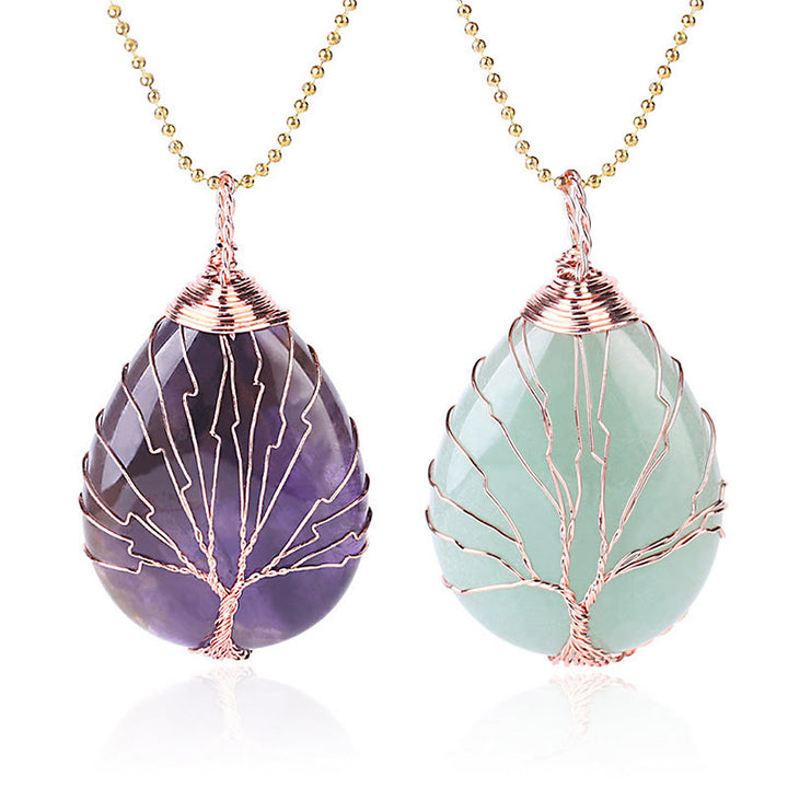 Buddha Stones天然水晶 生命の樹 ヒーリングエネルギー ネックレス ペンダント - image 0