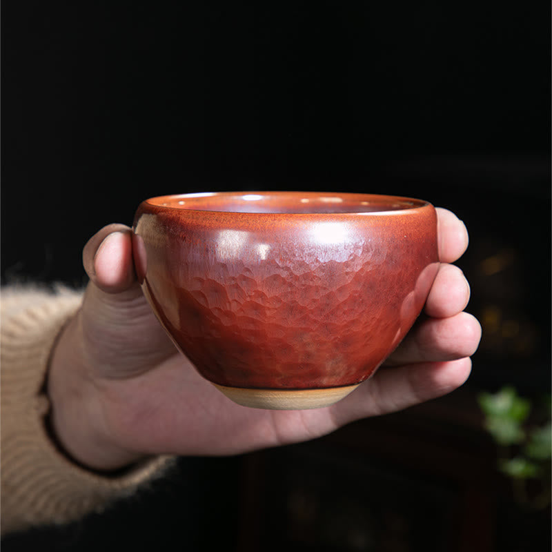 Buddha Stones手作り 中国 建禅 蓮華デザイン 陶器 ティーカップ カンフー ティーカップ
