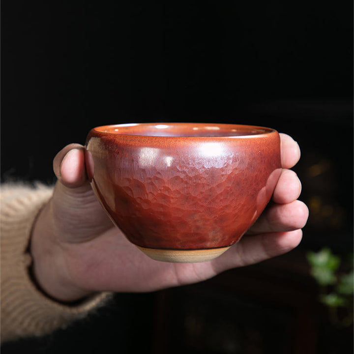 Buddha Stones手作り 中国 建禅 蓮華デザイン 陶器 ティーカップ カンフー ティーカップ