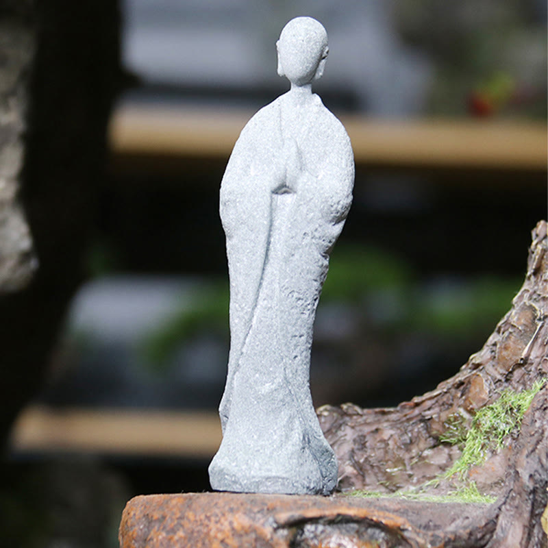 Buddha Stones瞑想 仏陀 僧侶 静寂 家の装飾 - 小さな祈る仏像 4.5×6×15.5cm - image 19