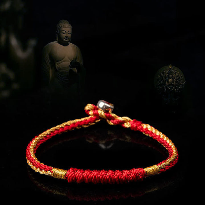 Buddha Stonesチベット手作り編み込み幸運紐保護ブレスレット