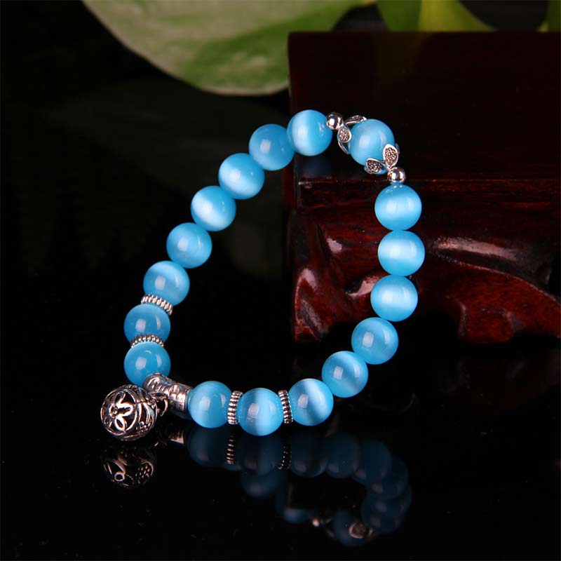 Buddha Stonesチベットキャッツアイ幸運ブレスレット