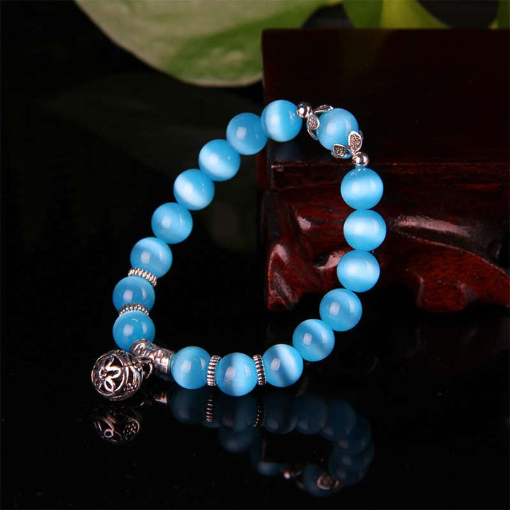 Buddha Stonesチベットキャッツアイ幸運ブレスレット