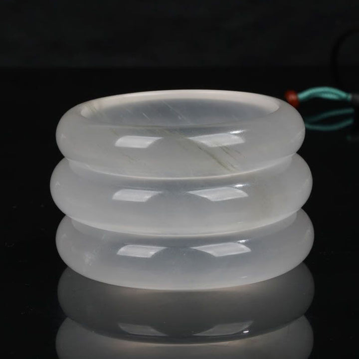 Buddha Stones天然 半透明 ゴールデン シルク 翡翠 富と幸運ブレスレットバングル - image 11