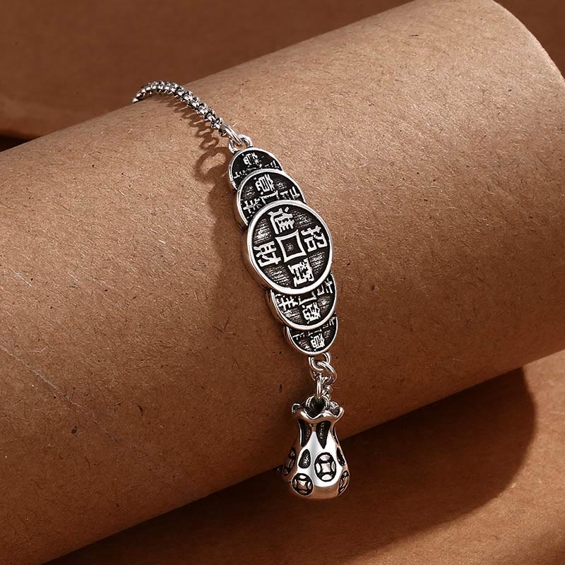 Buddha Stones銅貨マネーバッグ富ブレスレット
