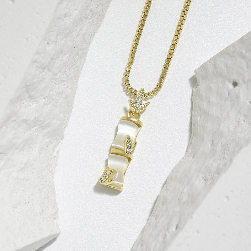 Buddha Stonesカルセドニー竹模様ハーモニーネックレスペンダント