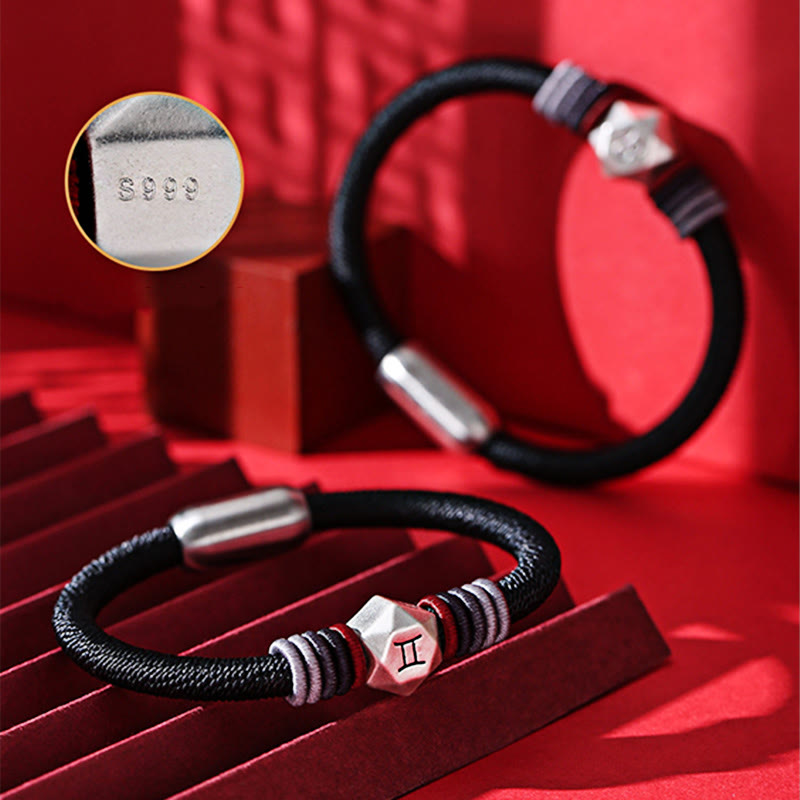 Buddha Stones999スターリングシルバー 12星座の祝福 ハンドメイド ストリングブレスレット