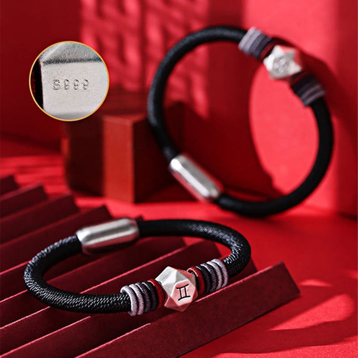 Buddha Stones999スターリングシルバー 12星座の祝福 ハンドメイド ストリングブレスレット