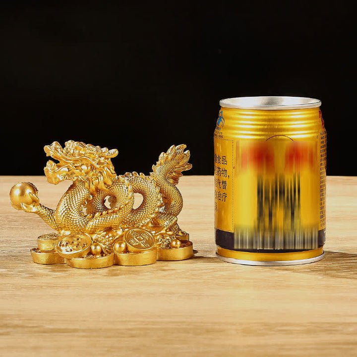 Buddha Stones風水 龍 銅貨 富と成功の幸運 装飾