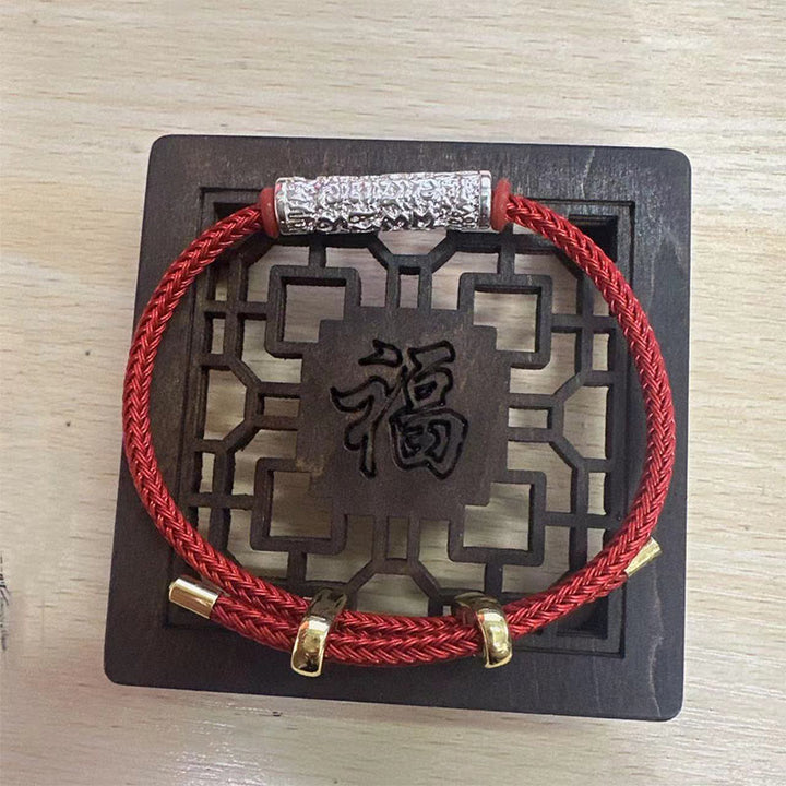 チベットのBuddha Stones、手作りの太歳ロープ、保護力のある編み込みブレスレット