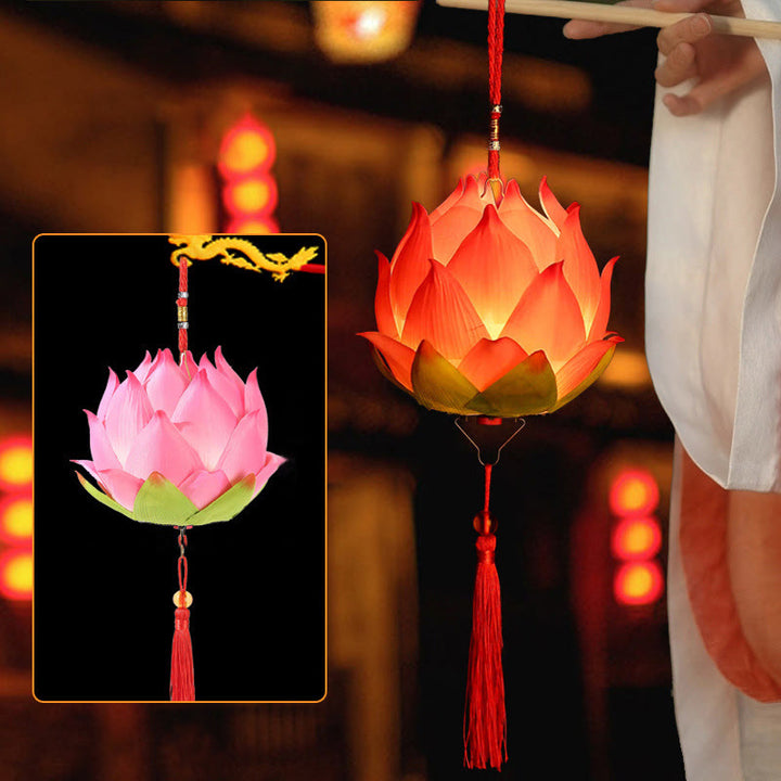 Buddha StonesDIY蓮の花ドラゴンランタンタッセルランプ装飾