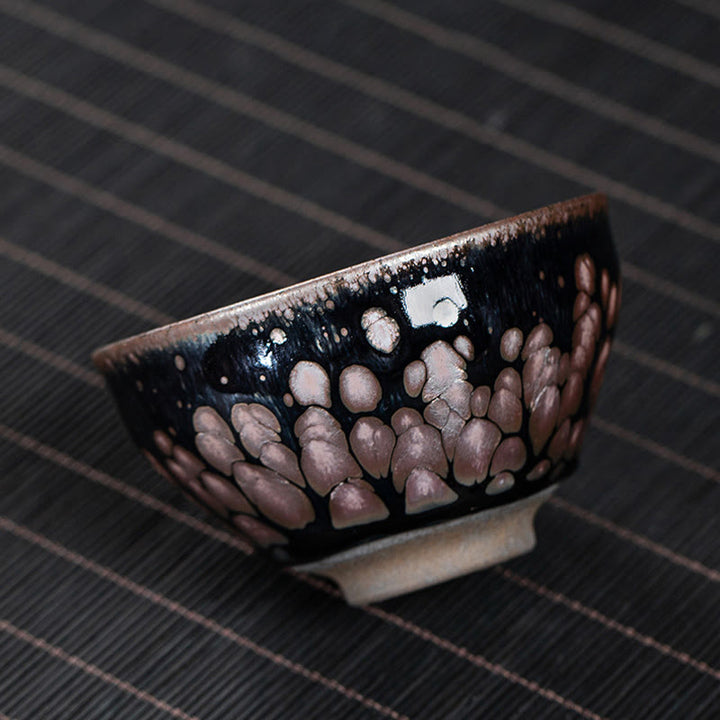Buddha Stones手作りの桜桜デザイン中国Jianzhan陶器ティーカップカンフーティーカップ