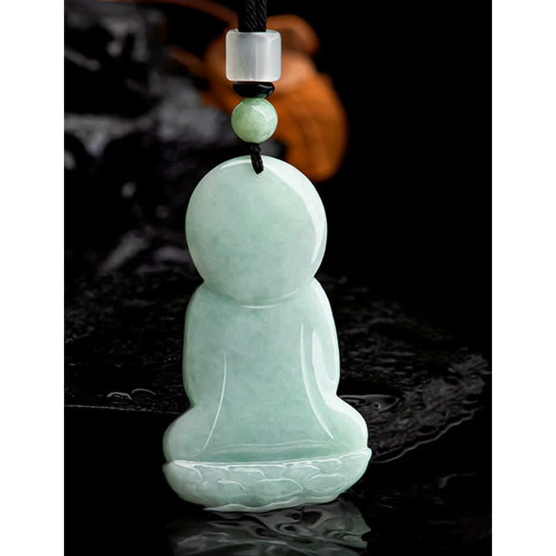 Buddha Stones阿弥陀仏 翡翠 お守り 慈悲の紐ネックレス - image 15