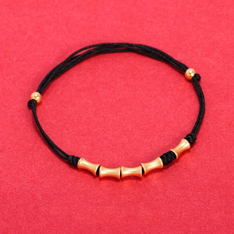 Buddha Stones925 スターリングシルバー 竹デザイン 守護幸運 編み込みブレスレット