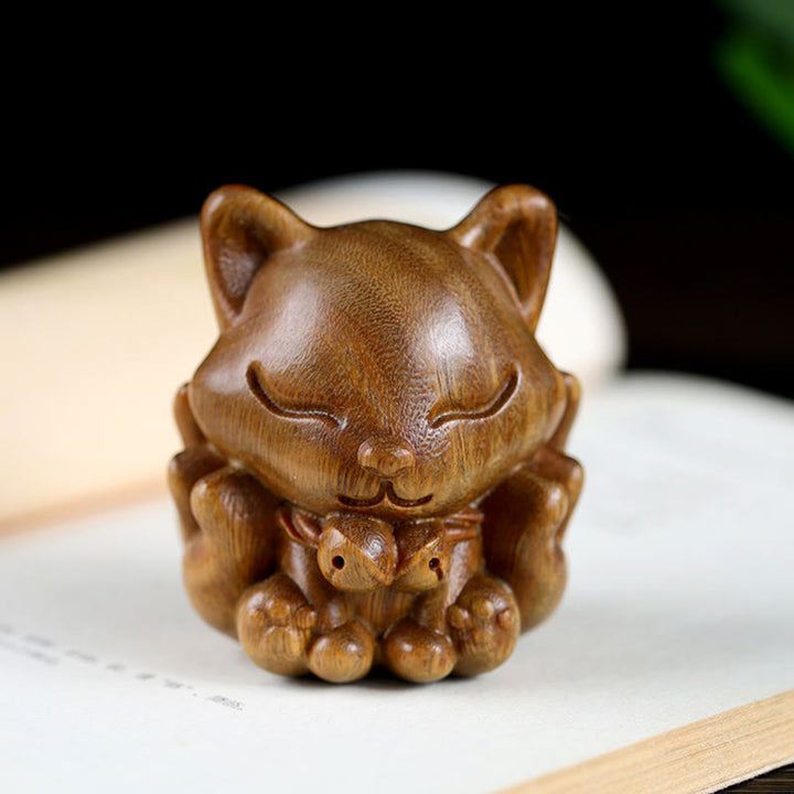 Buddha Stonesミニ九尾狐象牙実白檀緑白檀祝福装飾 - image 18