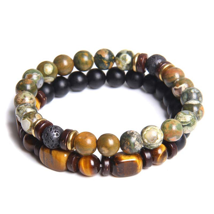 Buddha Stones2個入り ヒーリングクリスタル エンペラーストーン タイガーアイ ビーズブレスレット