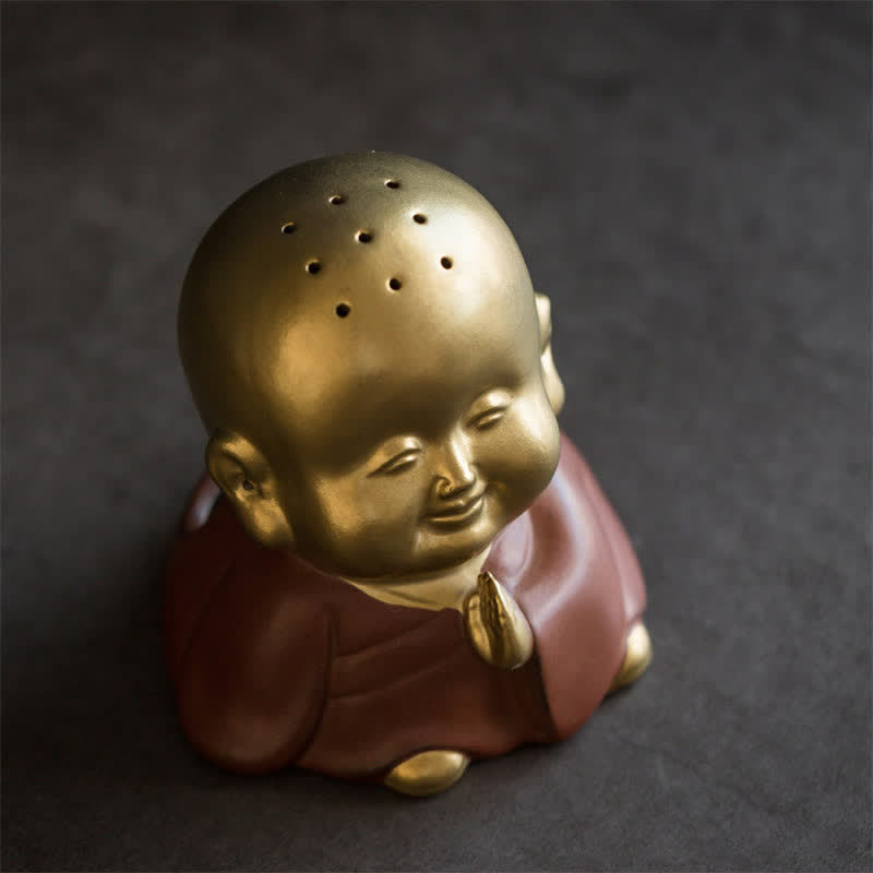 小さな仏陀の笑い仏陶器の癒しの香炉