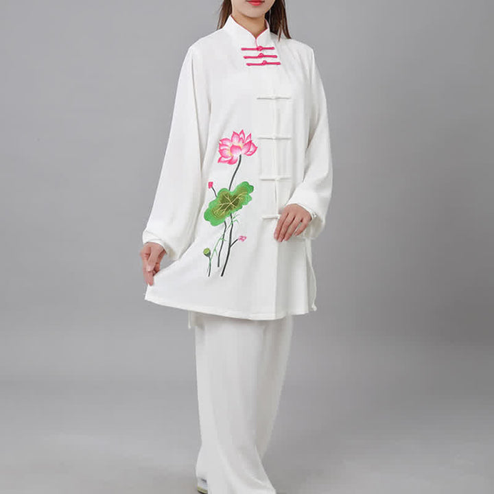 Buddha Stones蓮の花 葉模様 太極拳 瞑想 祈り スピリチュアル 禅 練習 服 レディース セット - image 15