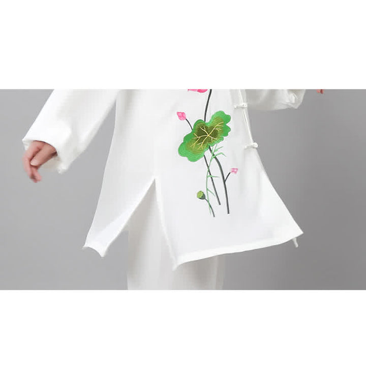 Buddha Stones蓮の花 葉模様 太極拳 瞑想 祈り スピリチュアル 禅 練習 服 レディース セット - image 20