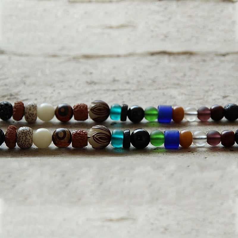 チベットのBuddha Stones108個のMala、九宮八卦菩提樹の実、ヤクの骨の金剛杵、調和のブレスレット