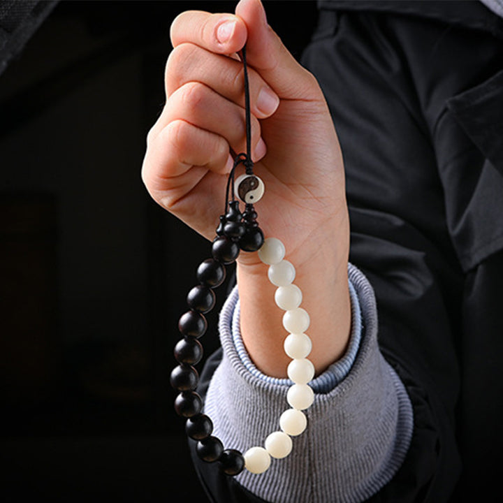 Buddha Stones黒檀YinYang守護 ブレスレット 装飾