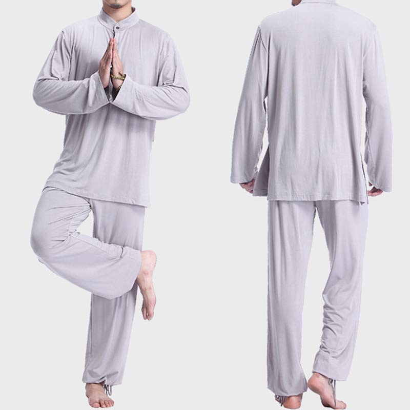 Buddha Stones瞑想 祈り スピリチュアル 禅 太極拳 練習 ヨガ ウェア メンズ セット - image 2