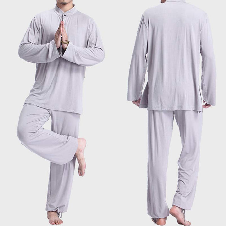 Buddha Stones瞑想 祈り スピリチュアル 禅 太極拳 練習 ヨガ ウェア メンズ セット - image 2