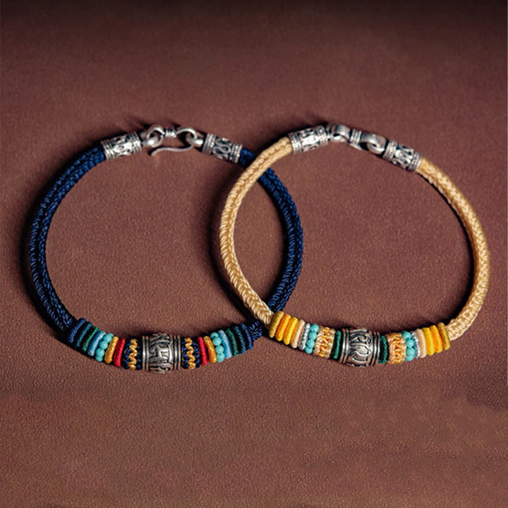 Buddha Stonesハンドメイド925スターリングシルバーチベットオーム・マニ・パドメ・フムピュリティ編みブレスレット - image 12
