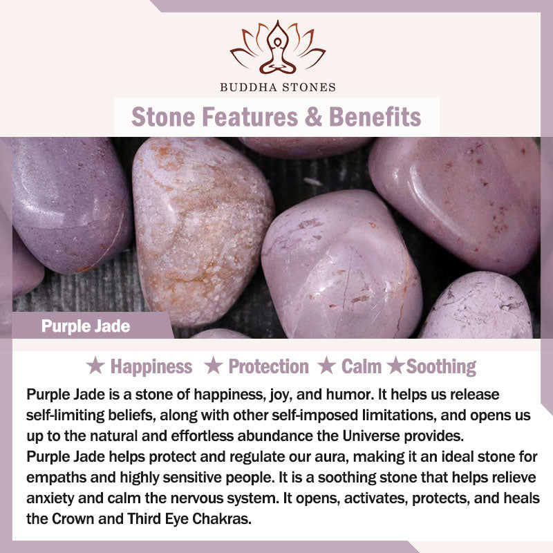 Buddha Stones天然紫翡翠キツネチャーム幸福ブレスレット