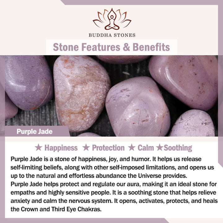 Buddha Stones天然紫翡翠キツネチャーム幸福ブレスレット