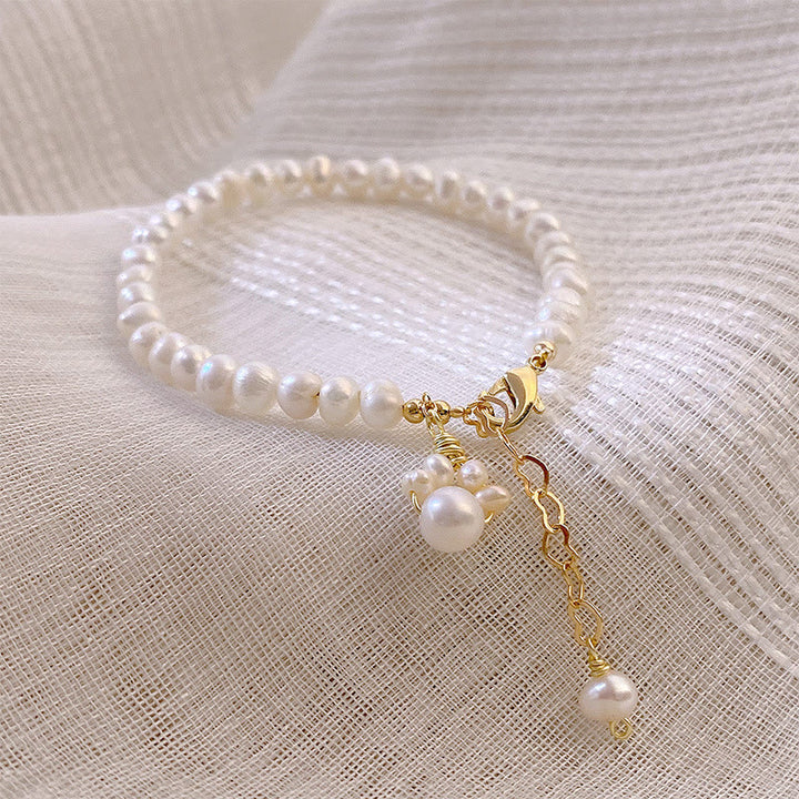 Buddha Stonesパール猫の足跡ヒーリングチェーンブレスレット - image 2