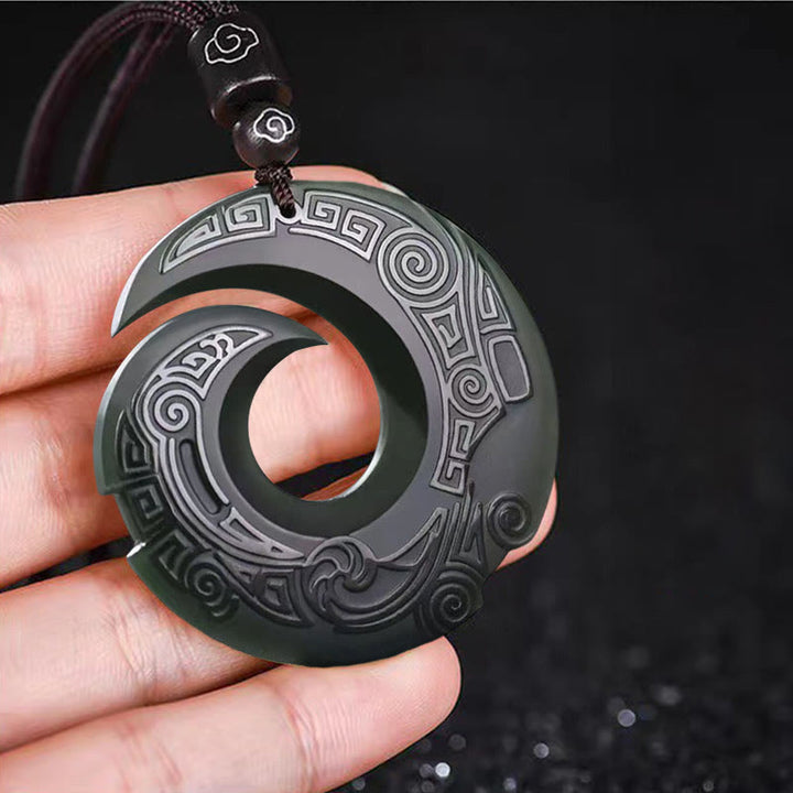 Buddha Stones幸運を呼ぶデザインパターン 和田翡翠平和のお守りチャーム幸運のネックレスペンダント - image 2