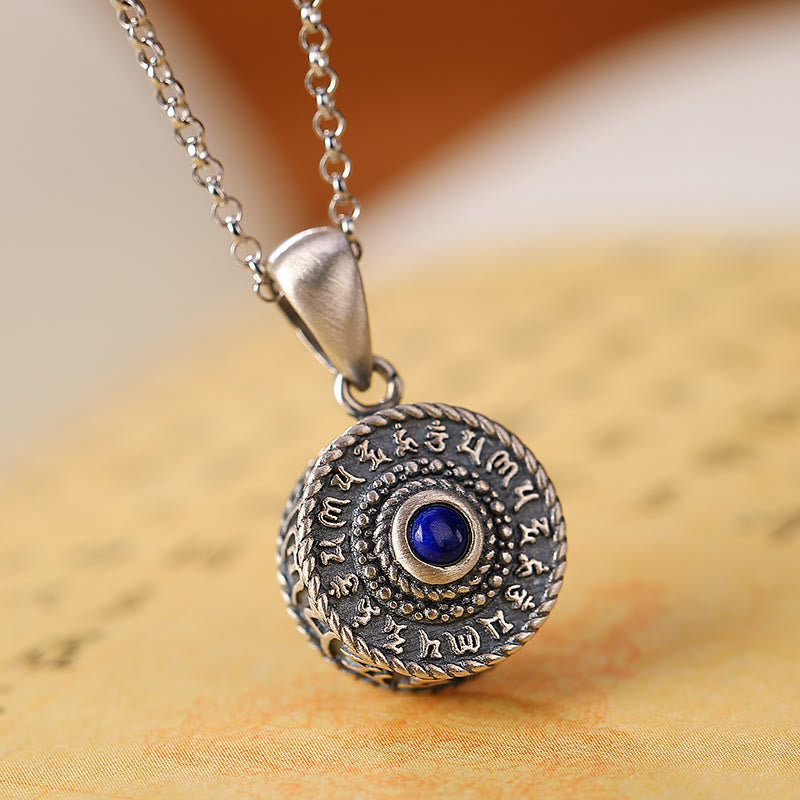 Buddha Stones925スターリングシルバーオーム・マニ・パドメ・フムラズライト ラブピースネックレスペンダント - オーム・マニ・パドメ・フム(ラブ♥フォーカス) - image 1