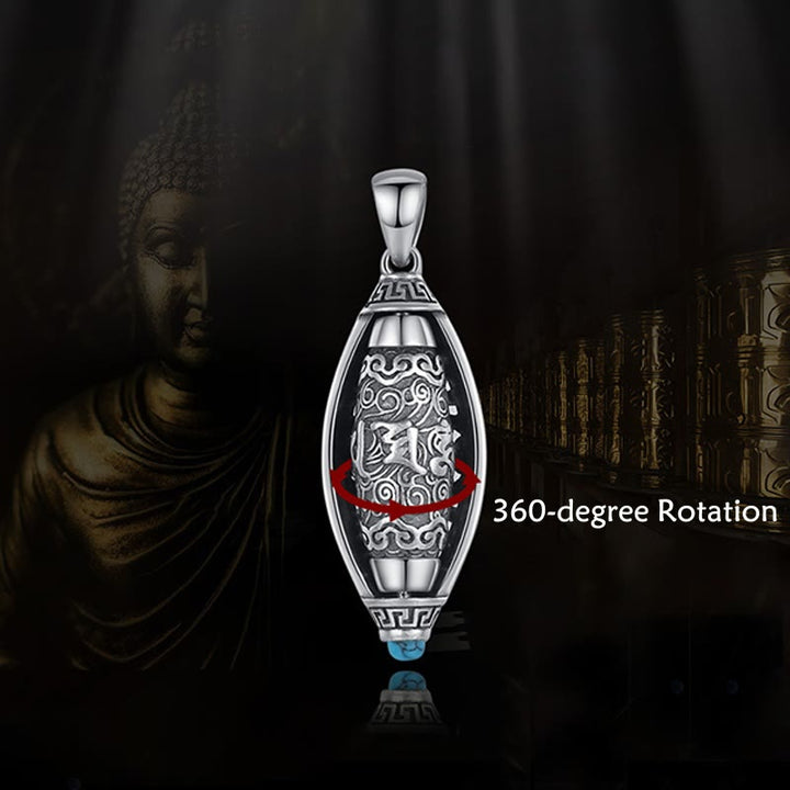 チベットのBuddha Stonesオム・オーム・マニ・パドメ・フム守護ネックレス 回転式ペンダント - image 2
