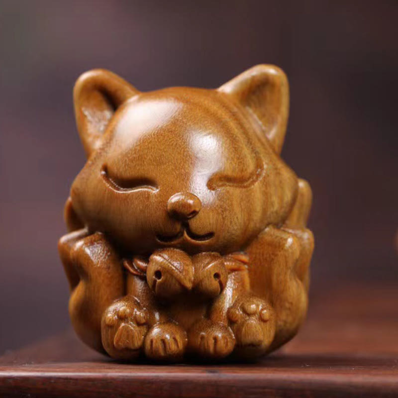 Buddha Stonesミニ九尾狐象牙実白檀緑白檀祝福装飾