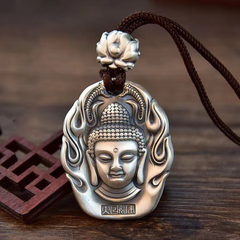 Buddha Stones十二支誕生仏オーム・マニ・パドメ・フムフム 蓮の慈悲のネックレスペンダント - ヤギ/サル-如来 - image 1
