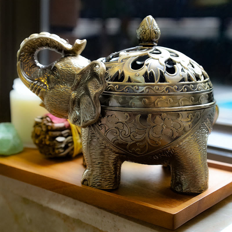 Buddha Stones象合金香炉ホームデコレーション香炉